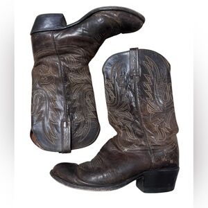 Lucchese MENS brown western boots Sz 8.5